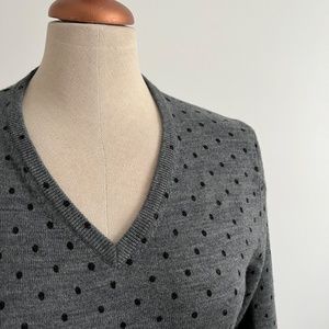 Martinique - Grey Wool V-Neck Long Sleeve Knit
